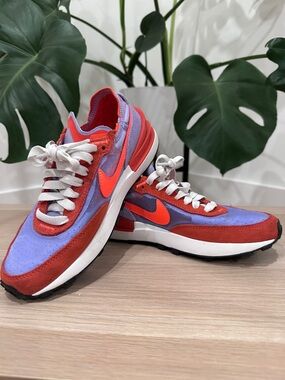 Nike Women's Red & Purple Retro Runner Sneakers with White Laces